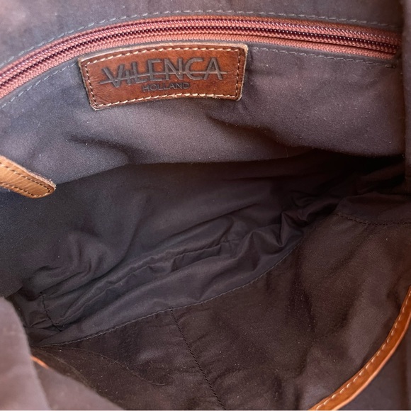 Vilenca Holland 🇳🇱 Woven Leather Convertible Hobo/ Backpack Bag in Cognac - Picture 8 of 9